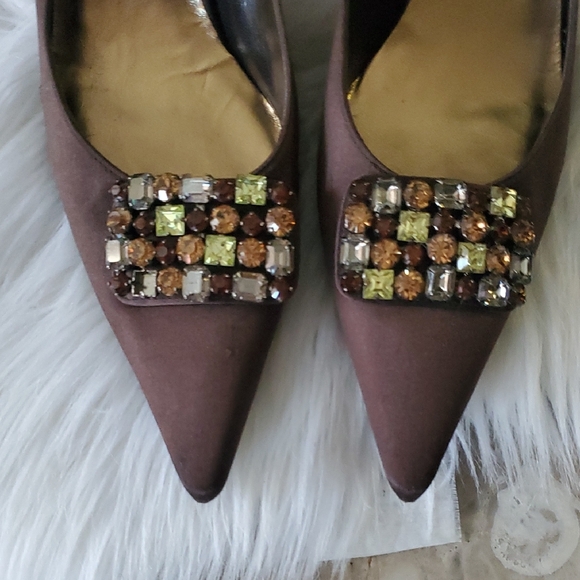 Stuart Weitzman Chocolate Embellished Heels - Picture 3 of 11